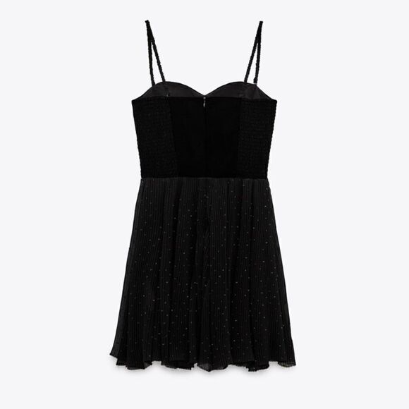 NWT Zara velvet dotted mesh dress - Picture 4 of 10